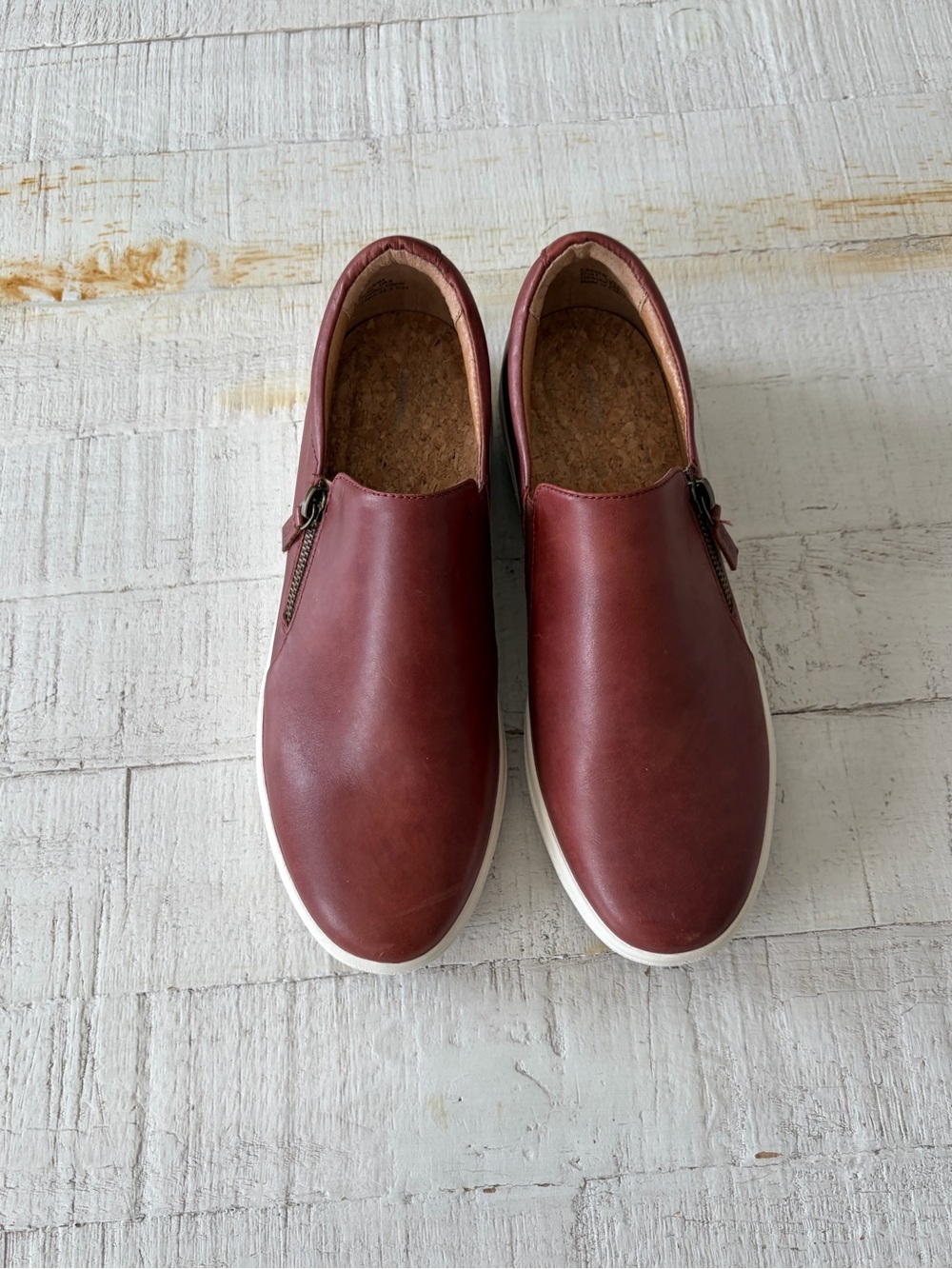 Aetrex Jenna Slip On Shoes size 10 Brown Leather Casual Comfort Loafer Zipper - Picture 2 of 12